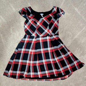 Modcloth 1x Yellow Star Plaid Dress